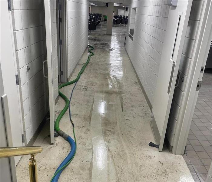 water damage cleanup in school building