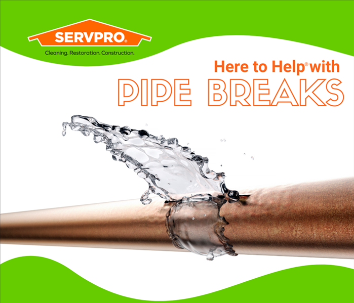 water coming from broken pipe Servpro Here to Help®